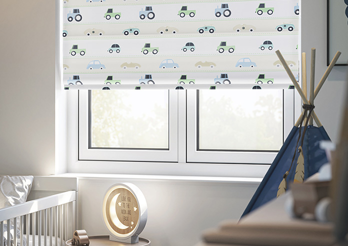 Brum Brum, Neutral - Twist&Fit Roman Blind - Image 5
